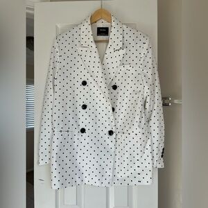 Bershka White and Black Polka Dot Blazer